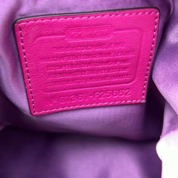 Coach Y2K Purple Pink Leather Crossbody Shoulderbag Drawstring Hobo Avery Boho - Picture 13 of 14